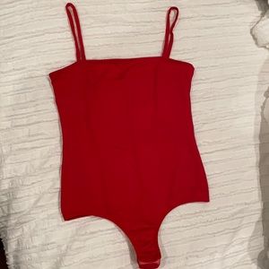 Free people red tank top body suit